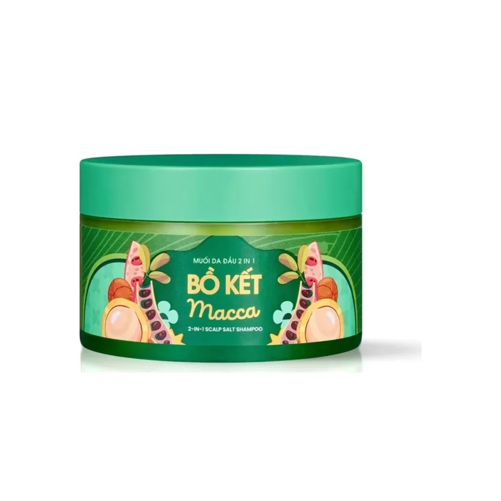 Hũ muối da đầu 2 in 1 Bồ Kết Macca 200g của Chu Lala